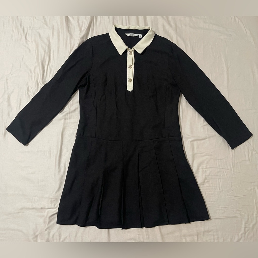 & other stories Collar Knit Pleated Dress SIZE 10